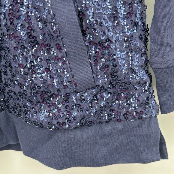 Isaac Mizrahi Live! Blue Sequined Hoodie Full Zip Jacket Womens 2XS XXS NWOT - Picture 14 of 16